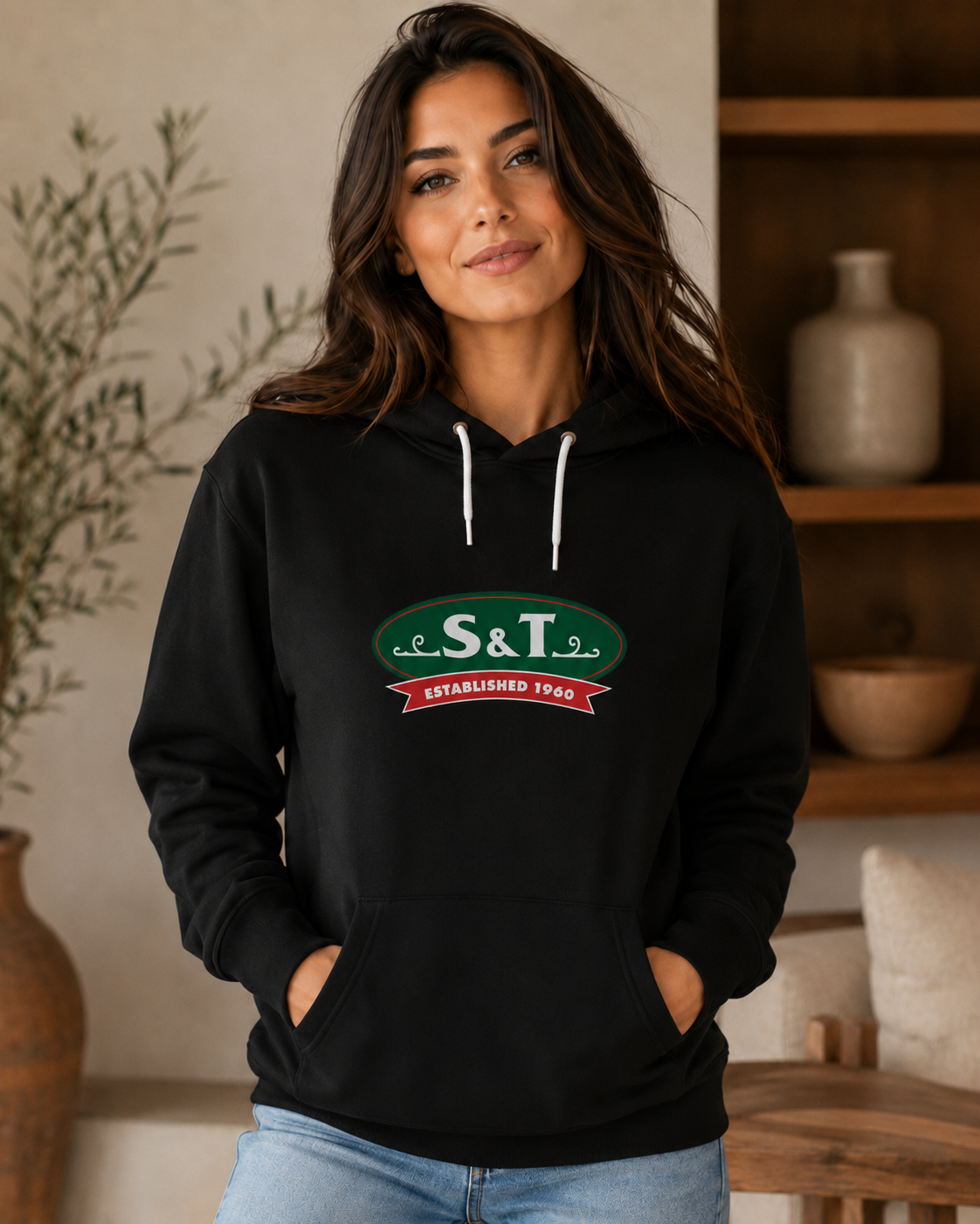 S&T Provisions Official Logo Black Hoodie