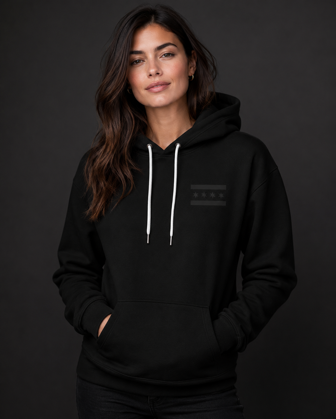 Chicago Blackout flag on black hoodie