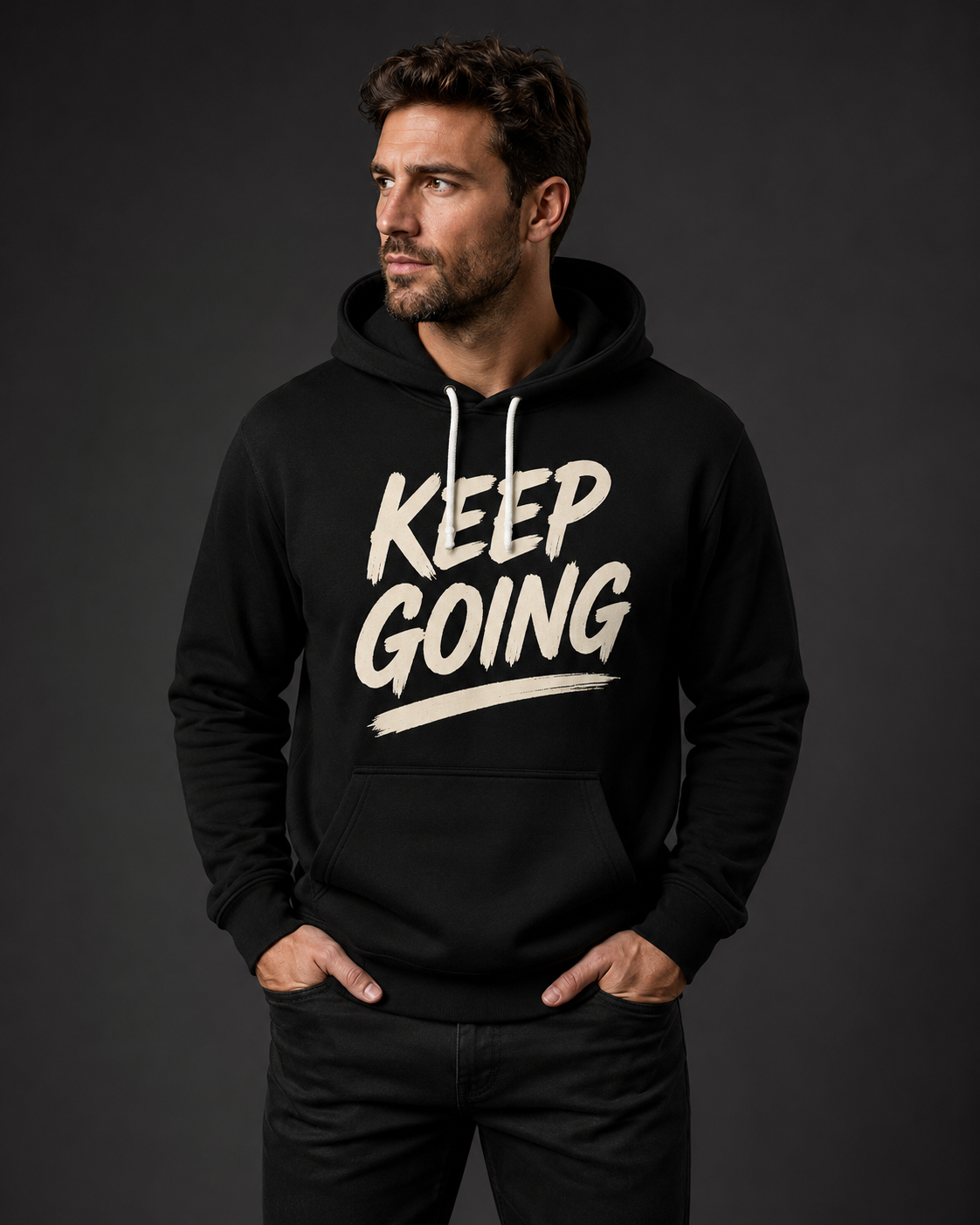 Keep Going Black Hoodie