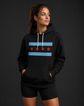Chicago Blackout Flag, Black Hoodie