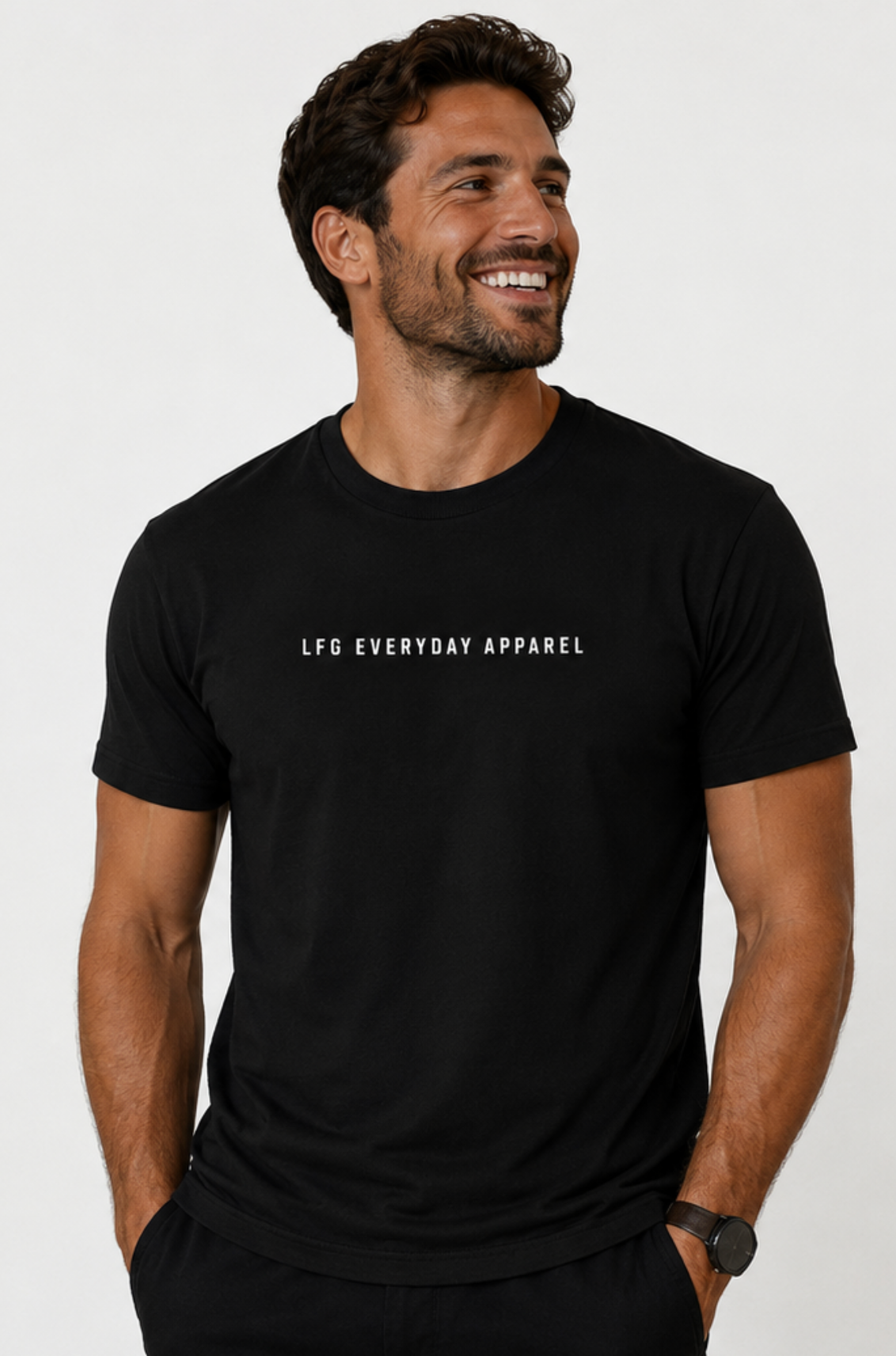 Solid black with white lettering LFG EA